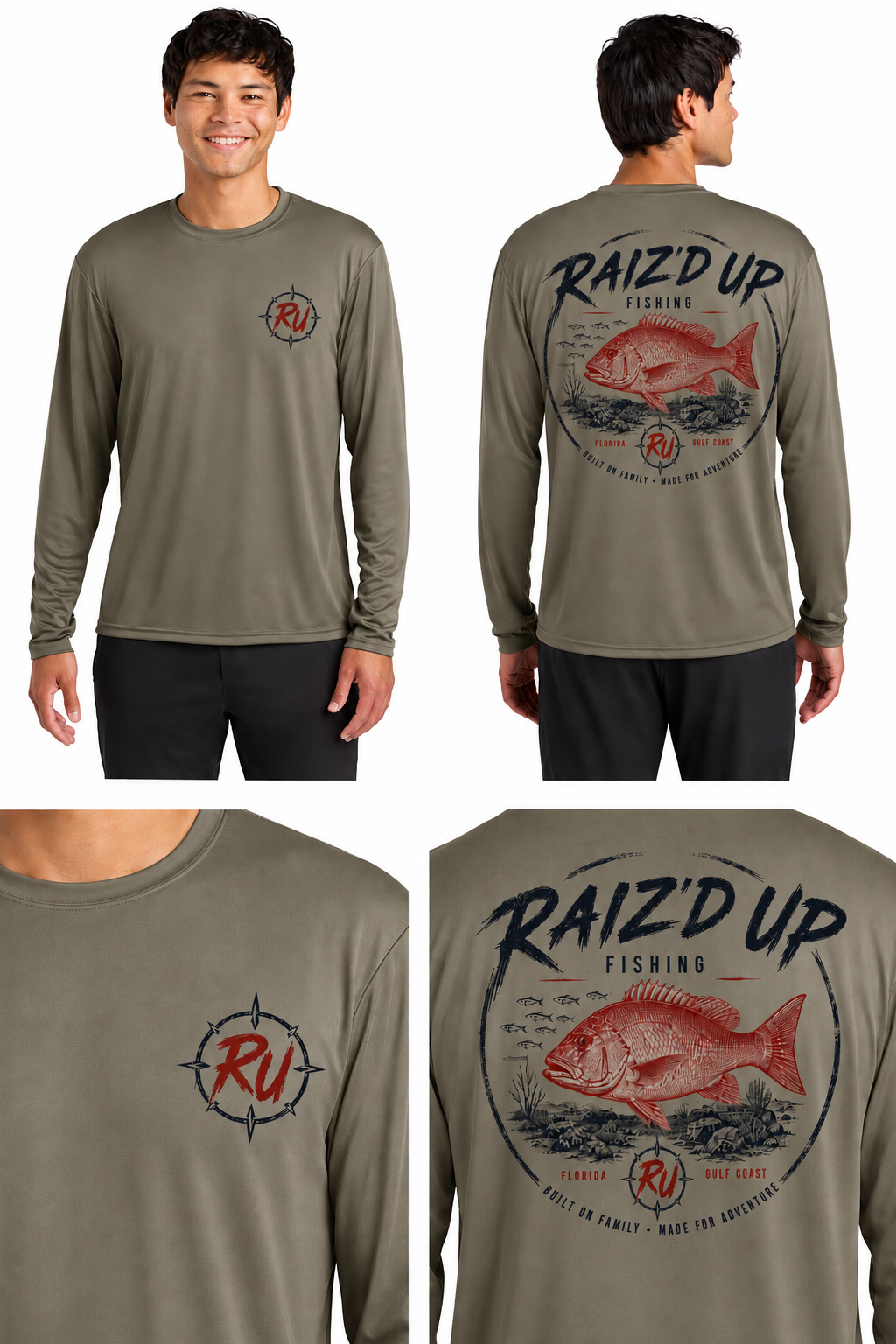 RUF - Raiz’d Up Fishing Gulf Red Performance Long Sleeve - Men's